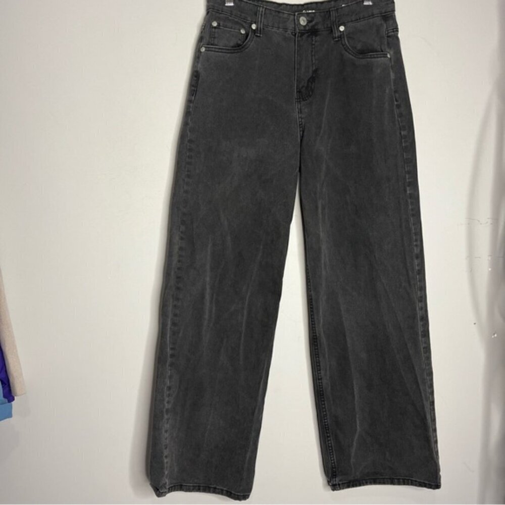 Refuge Denim High Waist Loose Fit Baggy Black Retro Jeans, size 5 - Picture 2 of 12